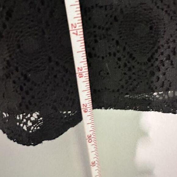 Flying Tomato Aztec Southwest Embroidered Dress M Black Crochet Boho Bell - Picture 9 of 10